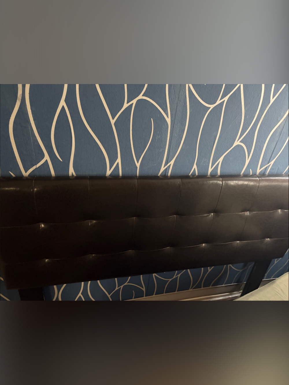 Tufted Faux Leather Headboard in Chocolate Sleek Upholstered